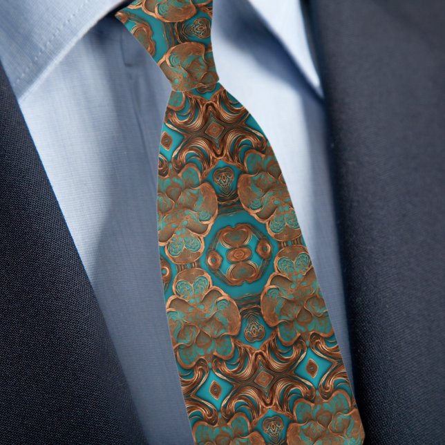 Elegant Boho Copper Turquis Mönster Slips (Skapare uppladdad)
