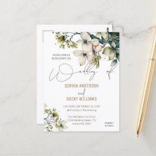 Elegant Boho Cute Wildblomma Blommigt bröllop kort
