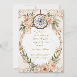 Elegant Boho Dreamcatcher-Blommigten Spara datumbi Julkort