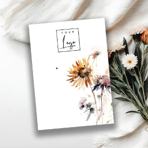 Elegant Boho Dry Wildblomme Earring Logotyp Visnin Visitkort