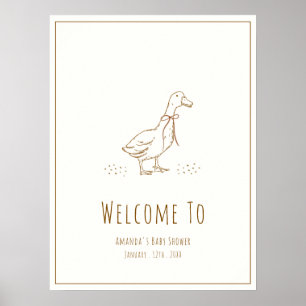 Elegant Boho Dumma Gås Bebis Badrum Välkommen Poster