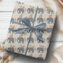 Elegant Boho Elefant Inpackningspapper