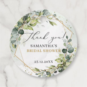 Elegant boho eucalyptus grönska bröllopsdusch gåvor etiketter