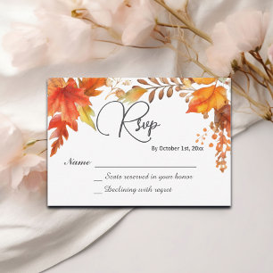 Elegant Boho Fall Blommigt Maple Löv Bröllop OSA Kort