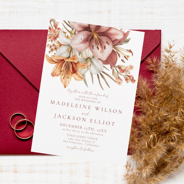 Elegant Boho Fall Floral Wedding Inbjudningar (Skapare uppladdad)