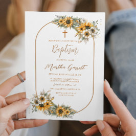 Elegant Boho Fall Girl Baptism Inbjudningar