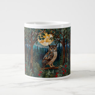 Elegant boho fläckar uggla skog av glas jumbo mugg
