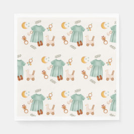 Elegant Boho Flicka Clothes Baby Shower Pappersservett