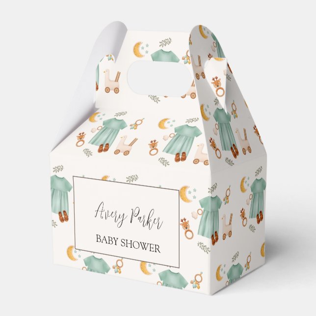 Elegant Boho Flicka Clothes Baby Shower Presentaskar (Framsidan Sidan)