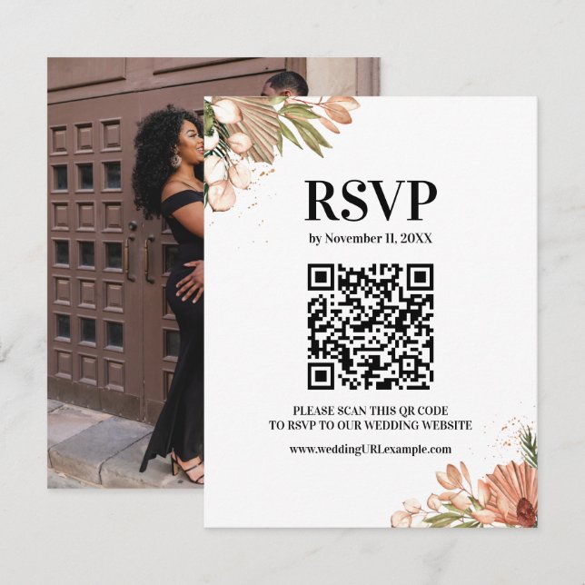 Elegant Boho Flowers, Foto OSA Kort (Fram/baksida)