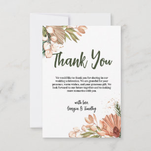 Elegant Boho Flowers, Foto Tack Kort