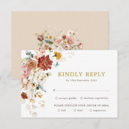 Elegant Boho Garden Flower Bouquet Bröllop OSA Kort