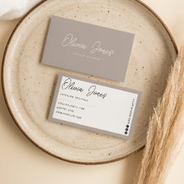 Elegant Boho Grått Branding Modern Trendig Unik Visitkort