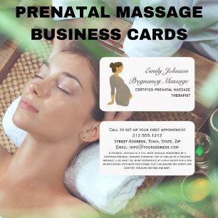 Elegant Boho Gravid Prenatal massage Therapist Visitkort