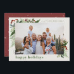 Elegant Boho Greenery Dry Push Effect Photo Julkort<br><div class="desc">Den här neutralten boho stil har minimal vinter-grön utformning, med en fotohållare med torr penseleffekt och text i trendningen på boho palette färg. Lägg till ett valfritt meddelande på baksidan eller ändra baksidans design (3 tillgängliga alternativ). QUICK TIP: Om du vill ändra färg i bakgrunden/mönster/text så att den stämmer överens...</div>