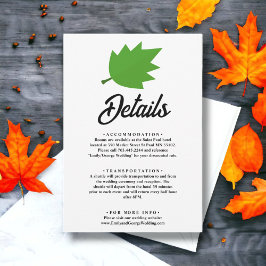 Elegant Boho Grönt Höst löv Fall Wedding Tilläggskort