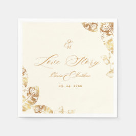 Elegant Boho | Guld Autumn Bröllop Pappersservett