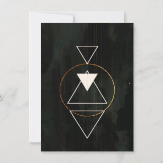 Elegant Boho Helig Geometri Guld Cirkel Trianglar Inbjudningar