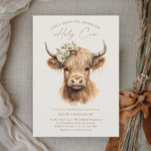 Elegant Boho Highland Cow Möhippa