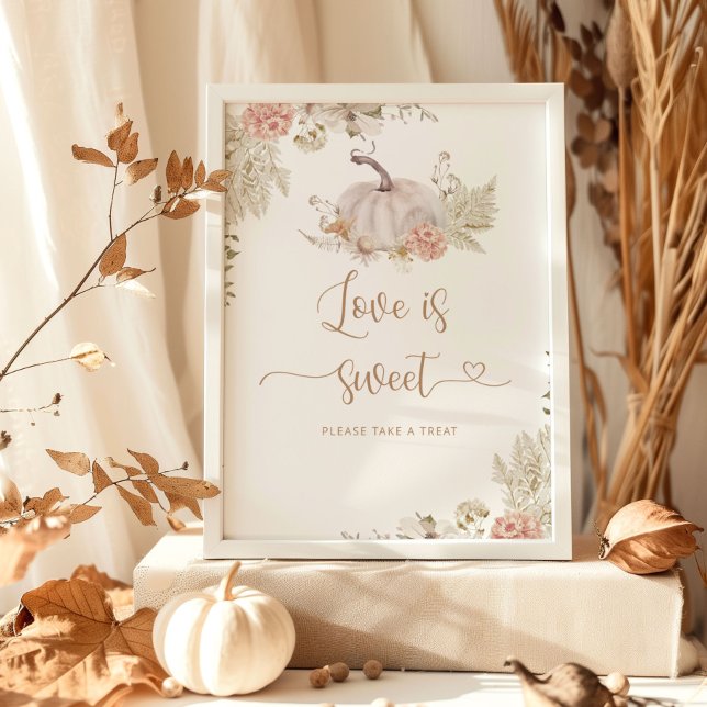 Elegant boho höst Kärlek är sött ta en godis Poster (Skapare uppladdad)