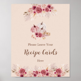 Elegant Boho Höst Lämna Ditt Receptkort Här Poster