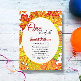 Elegant Boho Höst löv Land 1:a födelsedag Inbjudningar