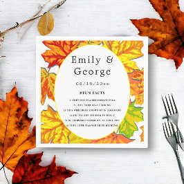 Elegant Boho Höst löv Land Blommigt Bröllop Pappersservett