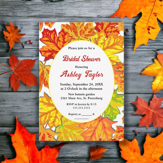 Elegant Boho Höst löv Land Möhippa Inbjudningar (Skapare uppladdad)