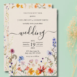 Elegant Boho-inbjudan till bröllop Inbjudningar