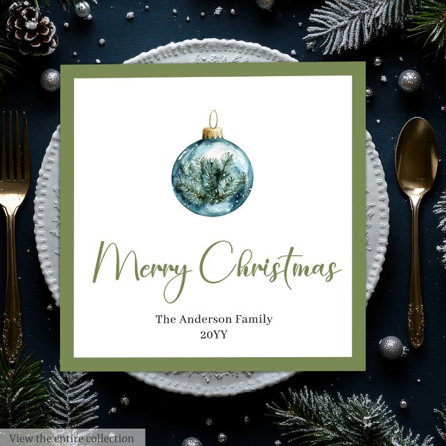 Elegant Boho julkrans i trendiga färger  Pappersservett (Elegant Boho Christmas Wreath in Trendy Colors Paper Dinner Napkins)