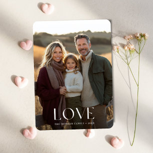 Elegant Boho Kärlek Familj Barn Foto Alla Hjärtans Julkort