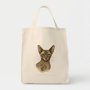 Elegant Boho Katt Porträtt Handväskor Tygkasse