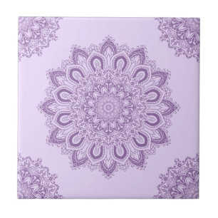 Elegant Boho Lavender Lila Mandala Kakelplatta