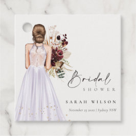 Elegant Boho Lila Bröllopsklänning Bridal Shower Gåvor Etiketter