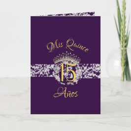 Elegant Boho Lila Silver Quinceañera Spanska Program