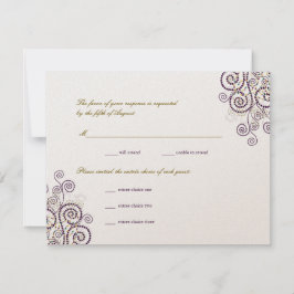 Elegant Boho Lila Spiral Bröllop OSA Card Kort