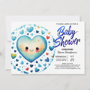 Elegant Boho Little Cutie Pastel Boy Shower Inbjudningar