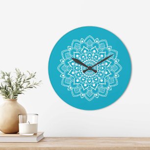 Elegant Boho Mandala Stor Klocka