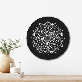 Elegant Boho Mandala  Stor Klocka