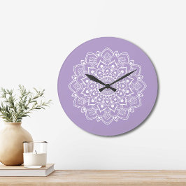 Elegant Boho Mandala  Stor Klocka