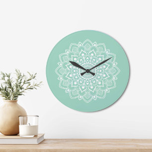 Elegant Boho Mandala Stor Klocka