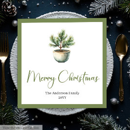 Elegant Boho Minimalist Christmas Tree Table  Pappersservett