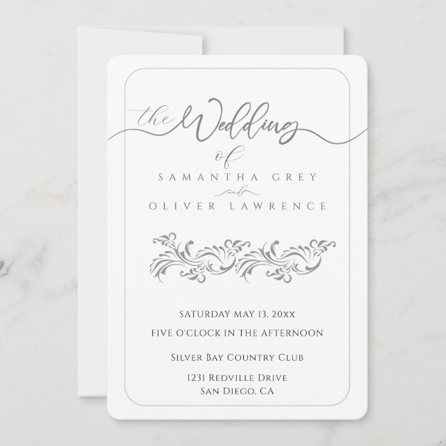 Elegant Boho Minimalist Wedding Invitation Inbjudningar (Framsida)