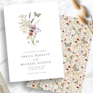 Elegant Boho Monogram Spara Datumet