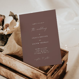 Elegant Boho Mörk Mauve bröllopsinbjudan Inbjudningar