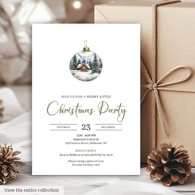 Elegant Boho Mysig Vinter Scen Hjort Jul Inbjudan (Chic Boho Cozy Winter Scene Deer Christmas Invitation)