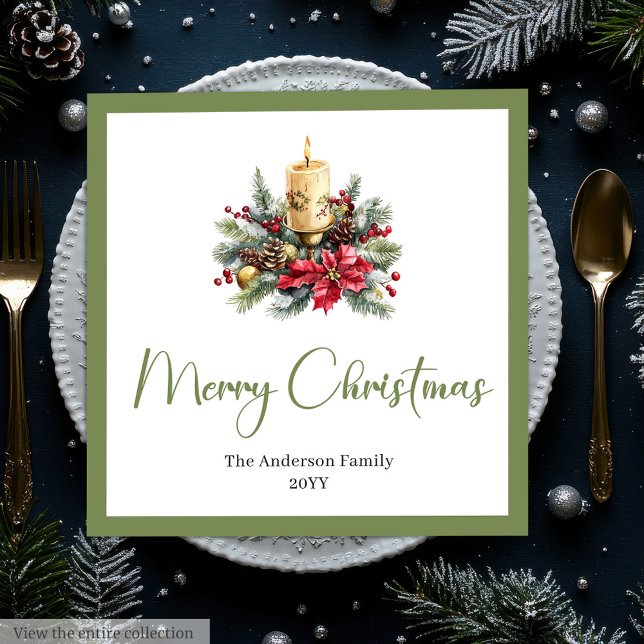 Elegant Boho Neutral Colors Christmas Wreath  Pappersservett (Elegant Boho Neutral Colors Christmas Wreath Napkins)