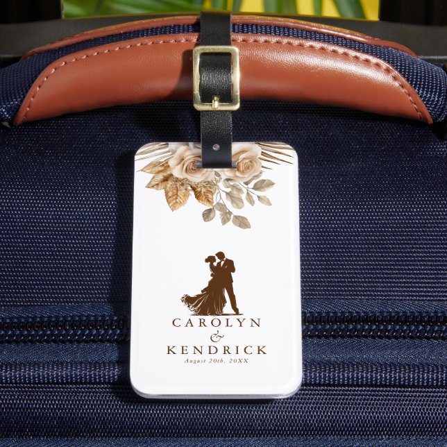 Elegant Boho Neutralt Blommigt Bröllop par Travel Bagagebricka (Framsida Insitu 2)