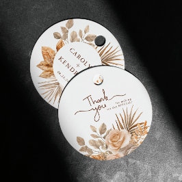 Elegant Boho Neutralt Blommigt Bröllop Tack Gåvor Etiketter