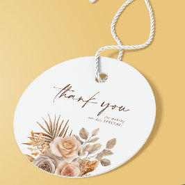 Elegant Boho Neutralt Blommigt Tack Bröllop Gåvor Etiketter